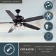 preview thumbnail 3 of 10, Fircrest 60 in. Matte Black Ceiling Fan with Reversible Gray Oak-Black Oak Blades, LED Light Kit and Remote, 6 Speeds, DC Motor