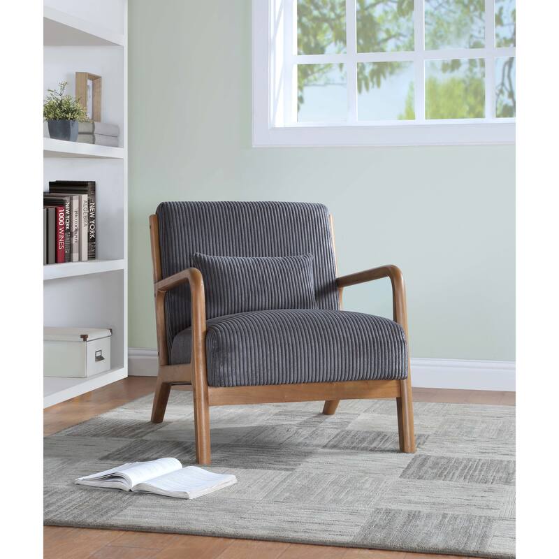 Lounge Chair with Wooden Frame - 32.25" D x 26" W x 30.5" H
