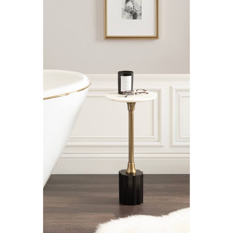 Kate and Laurel Nisha Round Marble Drink Table