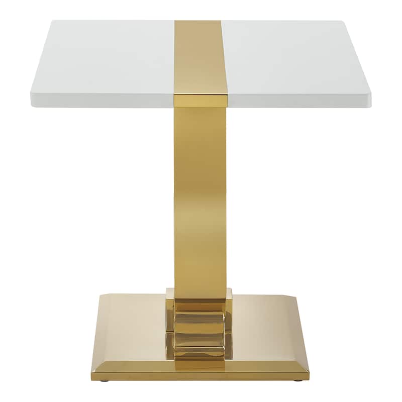 Furniture of America Carra Modern 3-Piece Stainless Steel O-Shaped Trestle Base Coffee Table Set
