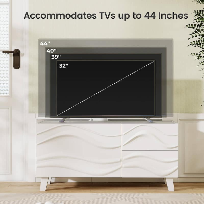 Costway 38" TV Stand for 44-Inch TV with DrawersEngraved Media Console - See Details