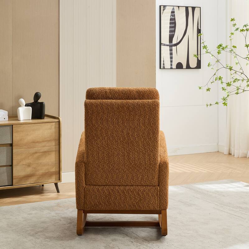 25.4" Boucle Rocking Chair with Footrest