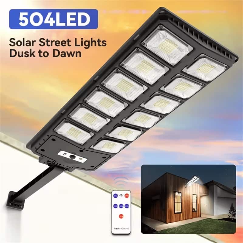 Ultra-Bright 800W Solar Street Light with Dusk to Dawn Sensor - 1PCS