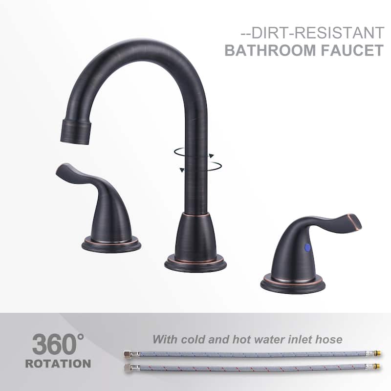 WOWOW 8 Inch Widespread Bathroom Faucet in Morden