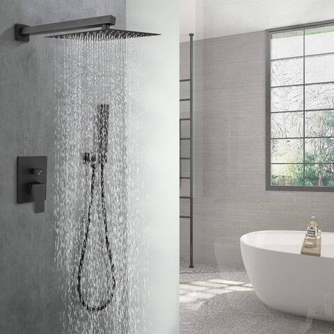 Matte black 10" Bathroom Set with Rain Shower Head System, Shower Faucet