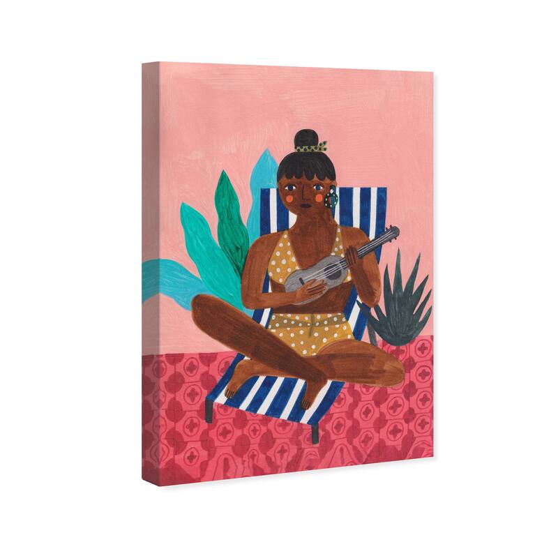 Wynwood Studio Canvas Fashion and Glam Sound of Music Pink and Turquoise Tropical Wall Art Canvas Print