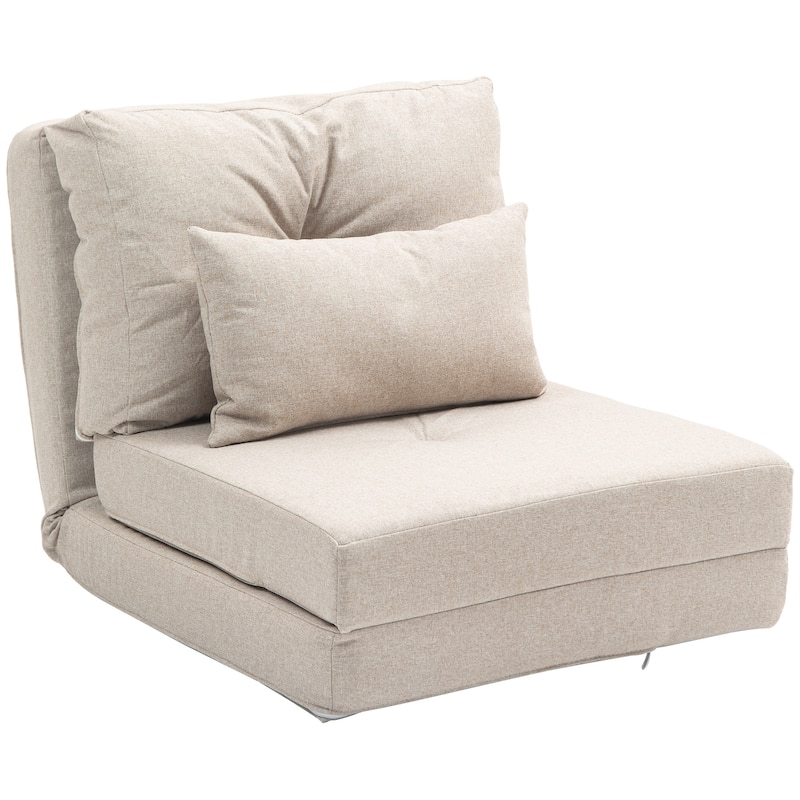 HOMCOM Convertible Flip Folding Upholstered Chair, Floor Lazy Sofa Bed
