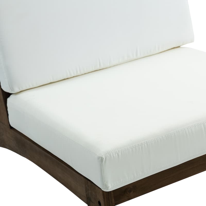 Sectional Wood Furniture 2 Seat Armless Patio Sofa