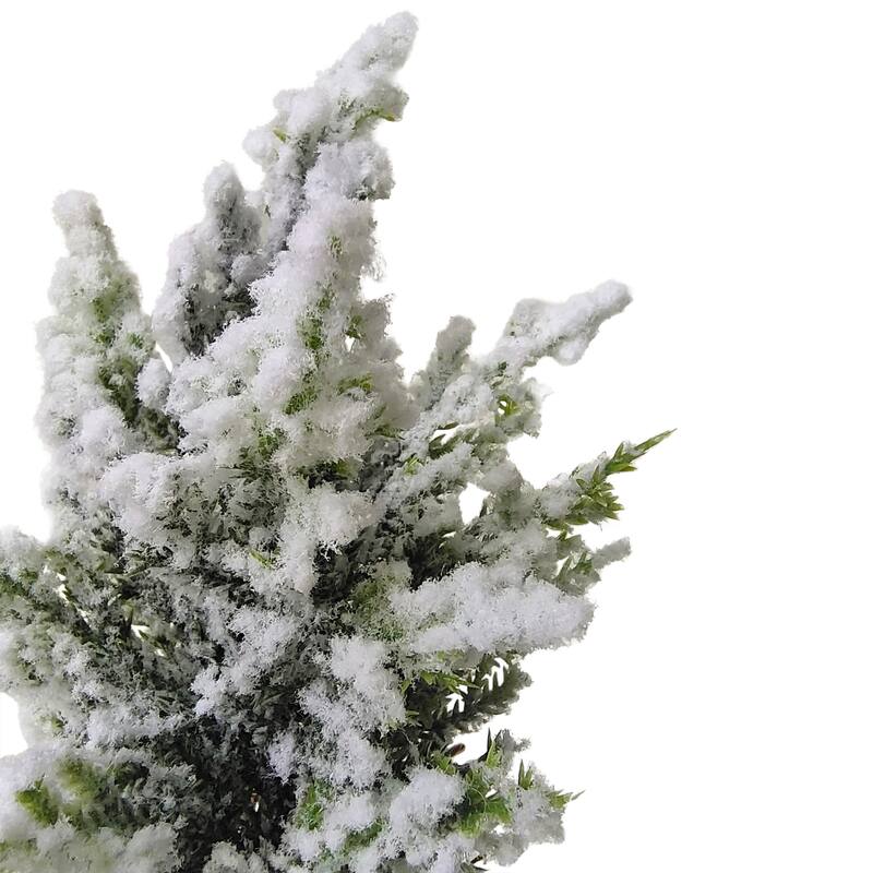 Heavily Flocked Pine Tree in Burlap Base Christmas Decoration