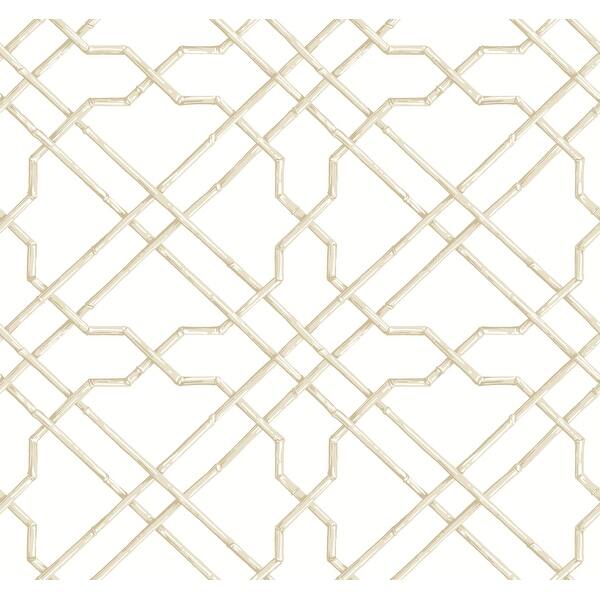 Shop York Wallcoverings Ab1822 Black And White Bamboo Trellis