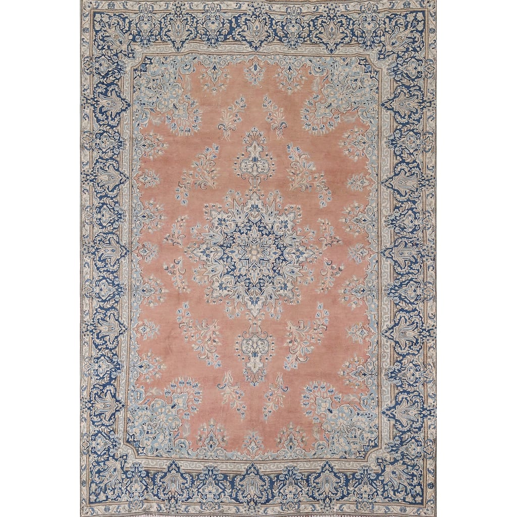 Kerman Persian Vintage Area Rug Hand-Knotted Wool Carpet - 7'4" x 10'2"