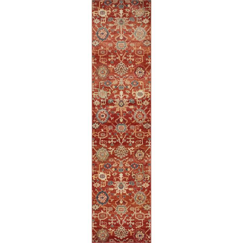 Noori Rug Soho Distressed Herlinda Rug - 2'7" x 10'6" Runner - Red/Rust