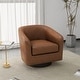 preview thumbnail 105 of 122, UIXE 360° Swivel Barrel Accent Chair Armchair For Living Room Single - Brown-Leather