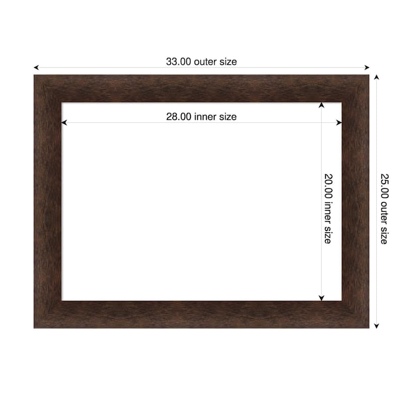 Amanti Art Warm Walnut Framed Dry Erase Magnetic Board - 33 x 25 in