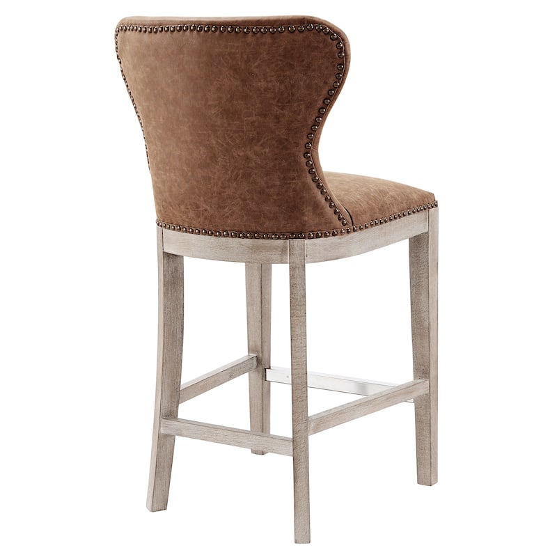 NPD Furniture Dorsey Brown and Grey Nubuck Counter Stool