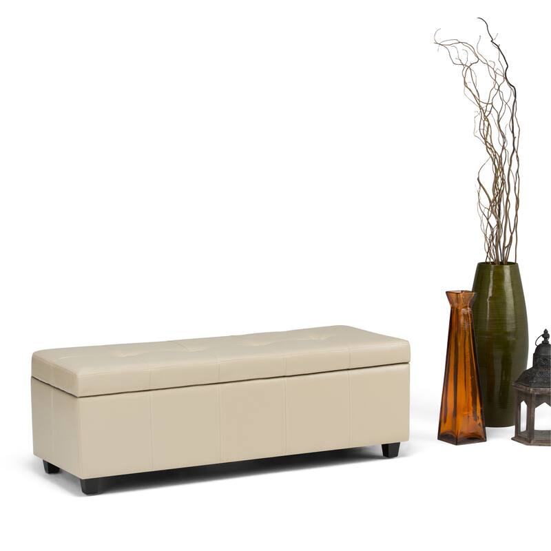 WYNDENHALL Cambridge 48 inch Wide Contemporary Rectangle Storage Ottoman