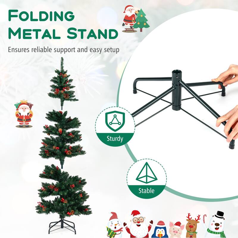 Costway 6/7 FT Artificial Christmas Tree with 612/791 Branch Tips Warm - See Details - Green