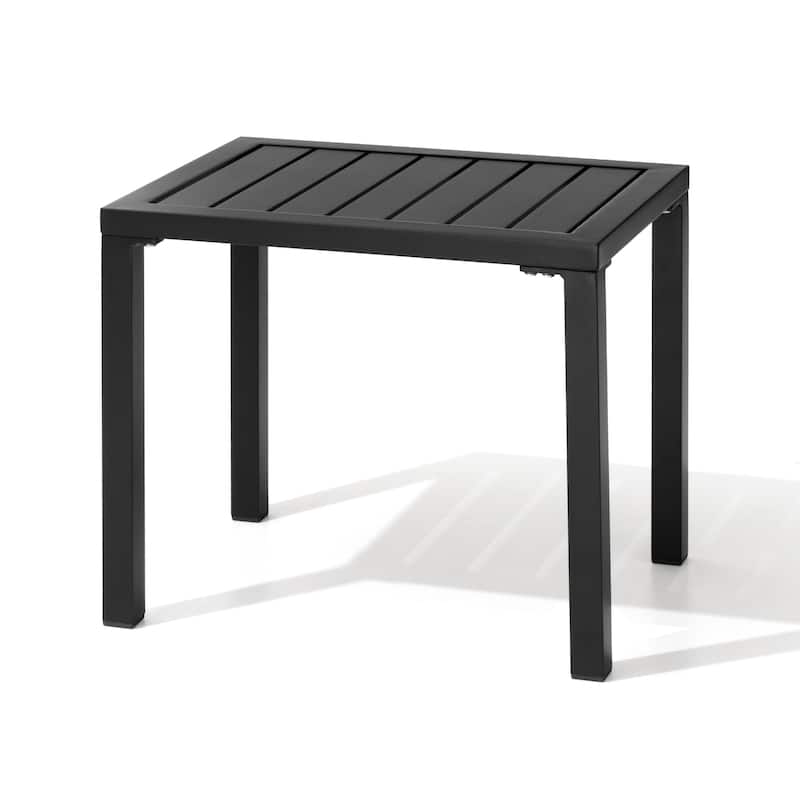 Outdoor Side Table Aluminum Rectangular End Table Small Patio Table