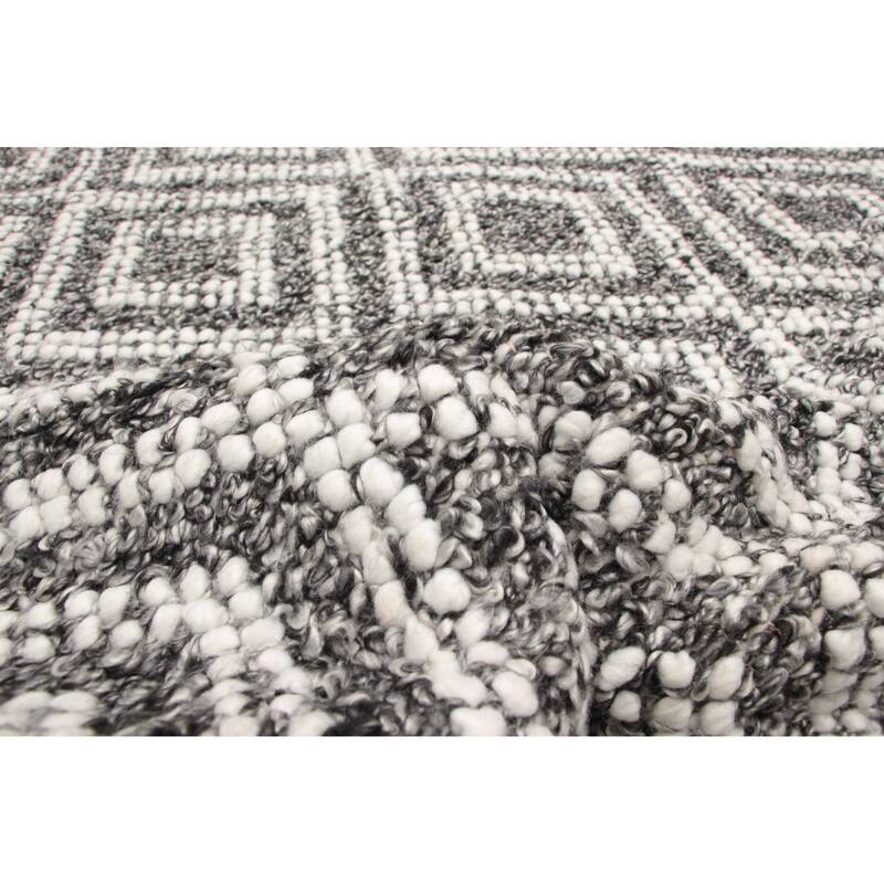 ECARPETGALLERY Braid weave Sienna Black Wool Rug - 5'2 x 7'5