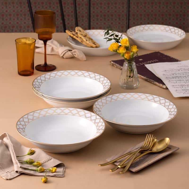 Eternal Palace Set of 4 Rim Dinner Bowls, 10", 25 oz.