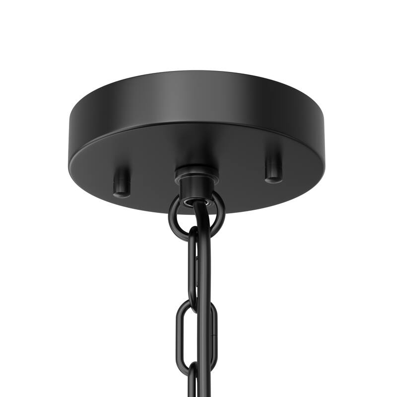 6-Light Matte Black Branch Chandelier, E26 Base, Clear Glass, No Bulbs