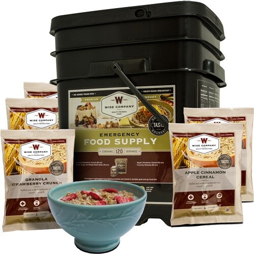 Wise prepared meals 01-121 wise breakfast kit 120 serving black bucket!