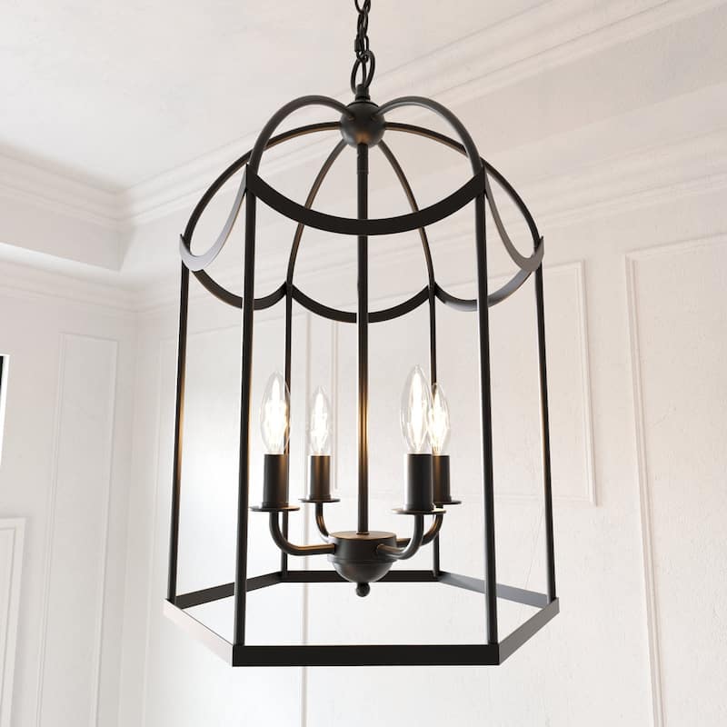 Acroma Dimmable Geometric Lantern Drum Chandeliers