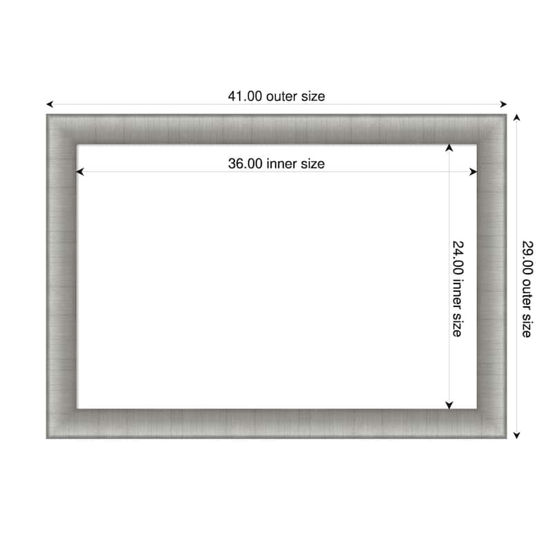 Amanti Art Elegant Brushed Honey Framed Dry Erase Magnetic Board - 41 x 29 in - Elegant Brushed Pewter
