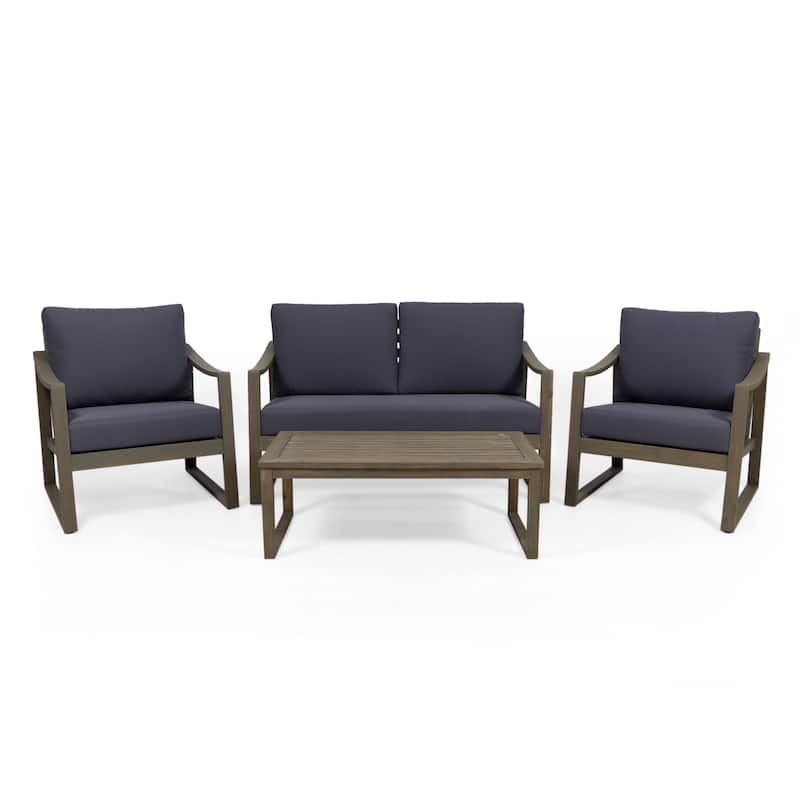 Samwell Acacia Wood Outdoor Chat Set by Christopher Knight Home