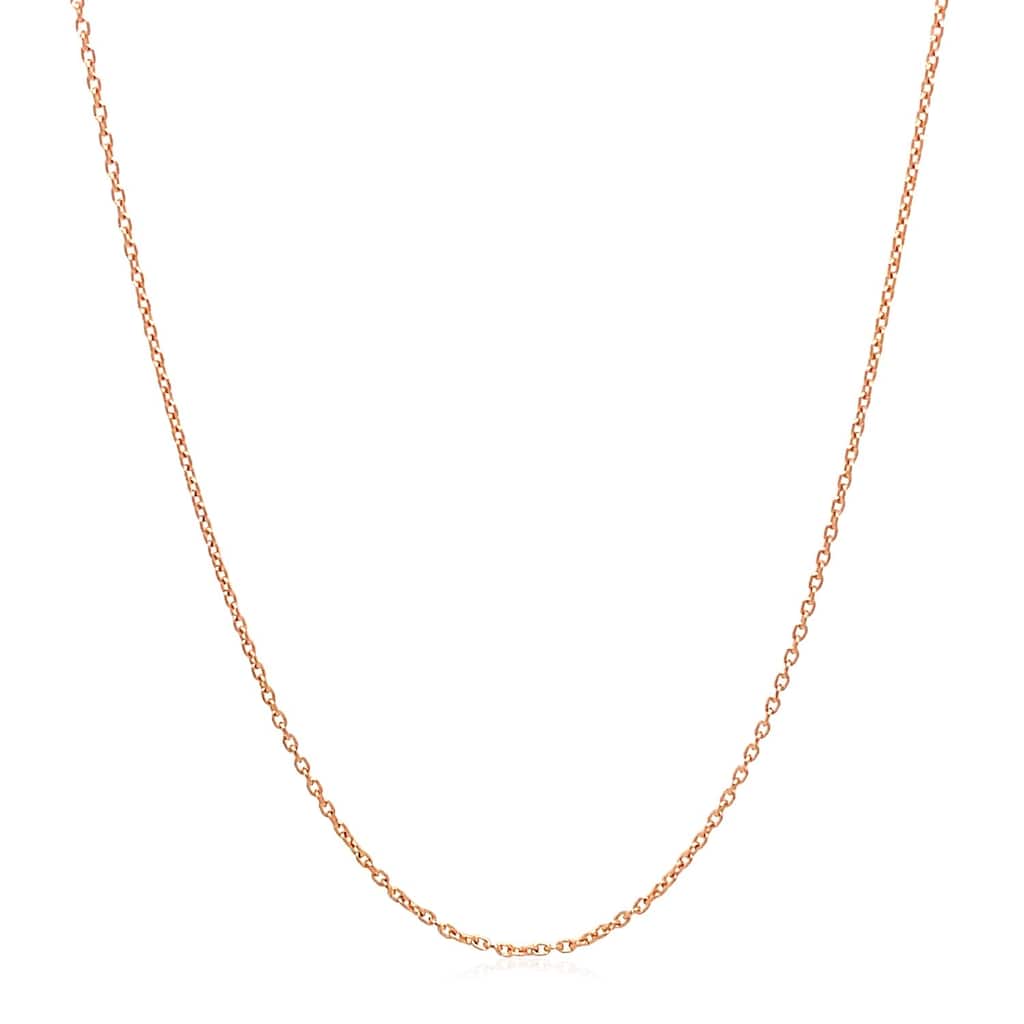 MayaMila 14k Rose Gold Round Cable Link Chain 0.7mm