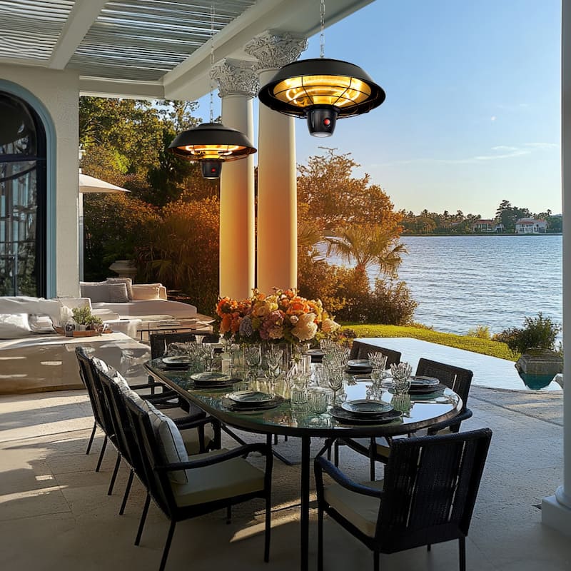 1500W Electric Outdoor Hanging Patio Heater with Remote Control