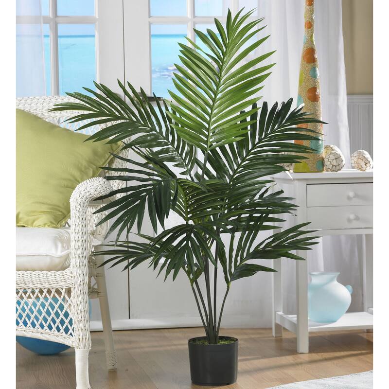 5 Ft. Palm Tree - Old World Charm Silk Tree, Indoor Tropical Decor, Home Office Plant, Low Maintenance Artificial Tree - 5ft.