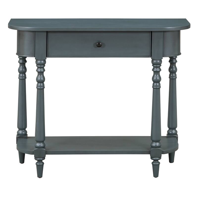 36 Inch Wood Console Table with Drawer and Shelf for Entryway