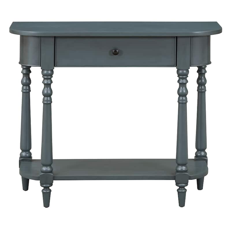 Narrow Console Table with Curved Corner