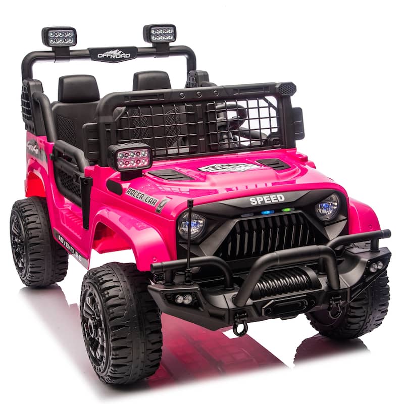 24V 100W*2 Two-seater Kids Ride On Car w/ RC - 3 Speed Adjustable, LED Headlights, 4-Wheel Shock Absorption