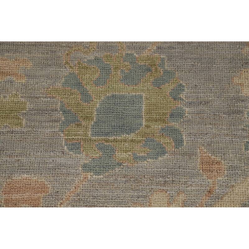 Hand Knotted Oriental 100% Wool Carpet Transitional All-Over Greys & Charcoal Oushak Area Rug - 10' 0'' X 8' 1''