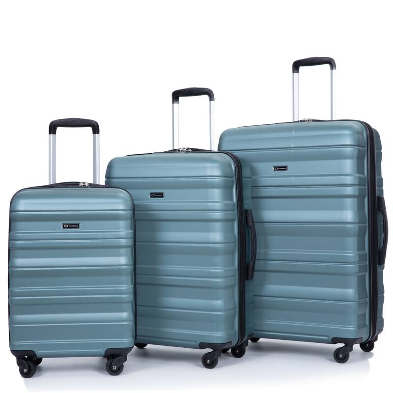 3 Piece PC Expandable Luggage Sets, Modern Lightweight Durable Suitcase with TSA Lock, Two Hooks and Spinner Wheels