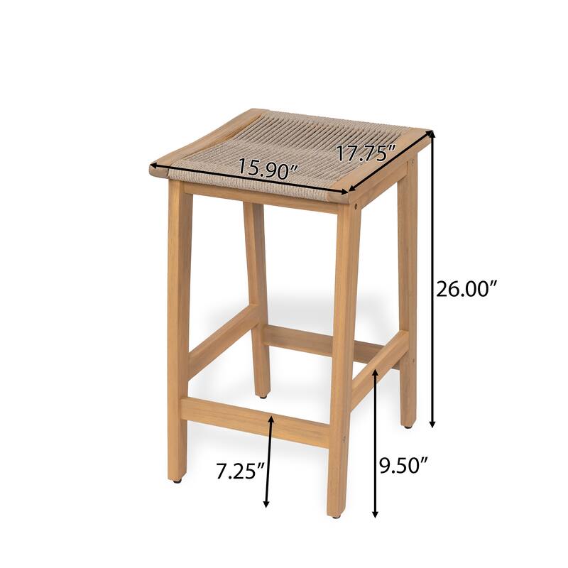 Christopher Knight Home- Lingard Acacia Wood Backless Patio Counter Stool(Set of 2)