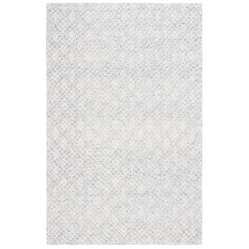 SAFAVIEH, Handmade Ebony Juozapa Modern Wool Rug - 8' x 10' - Grey/Ivory