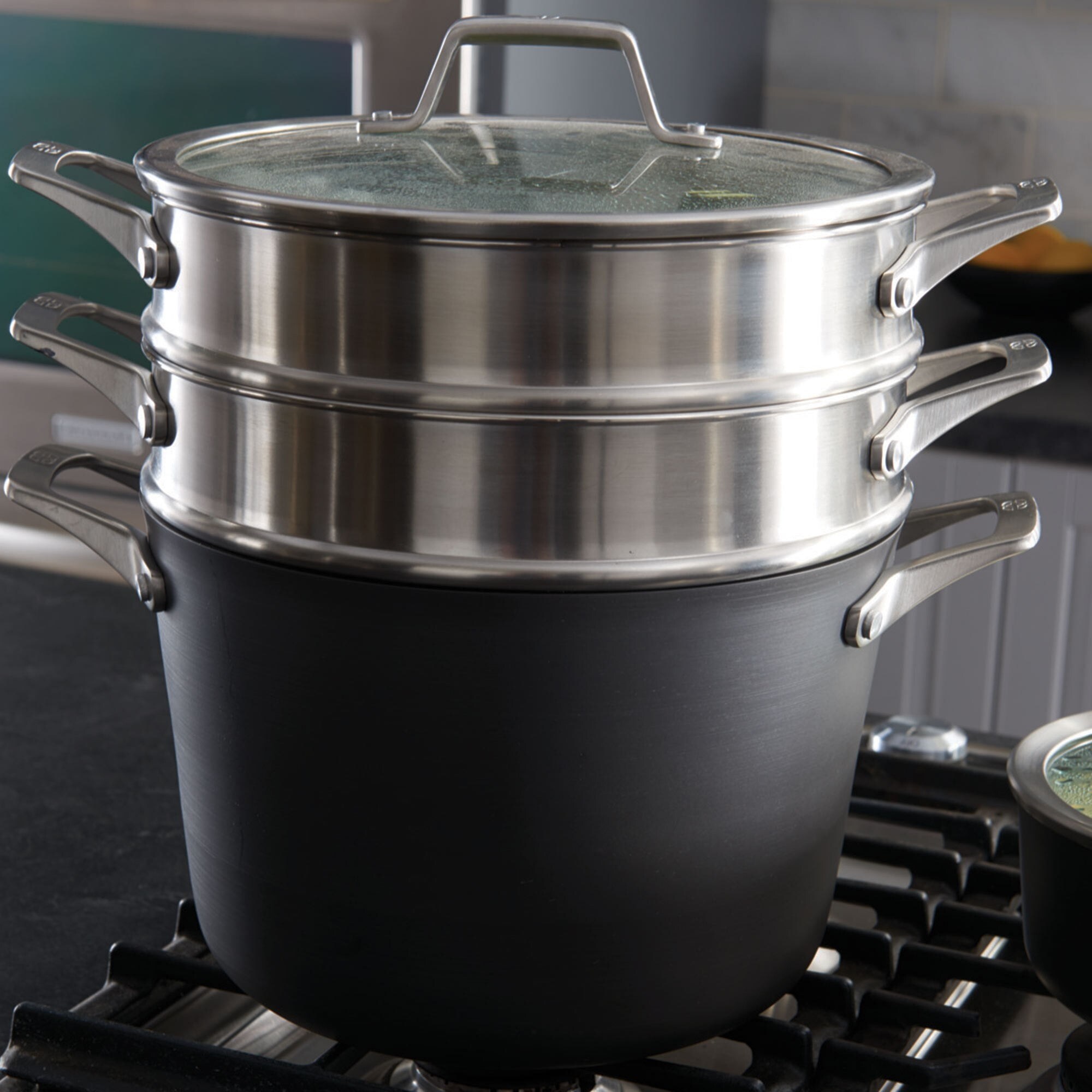 Calphalon Premier Space Saving Nonstick 4.5-Quart Sauce Pan with Double  Boiler 