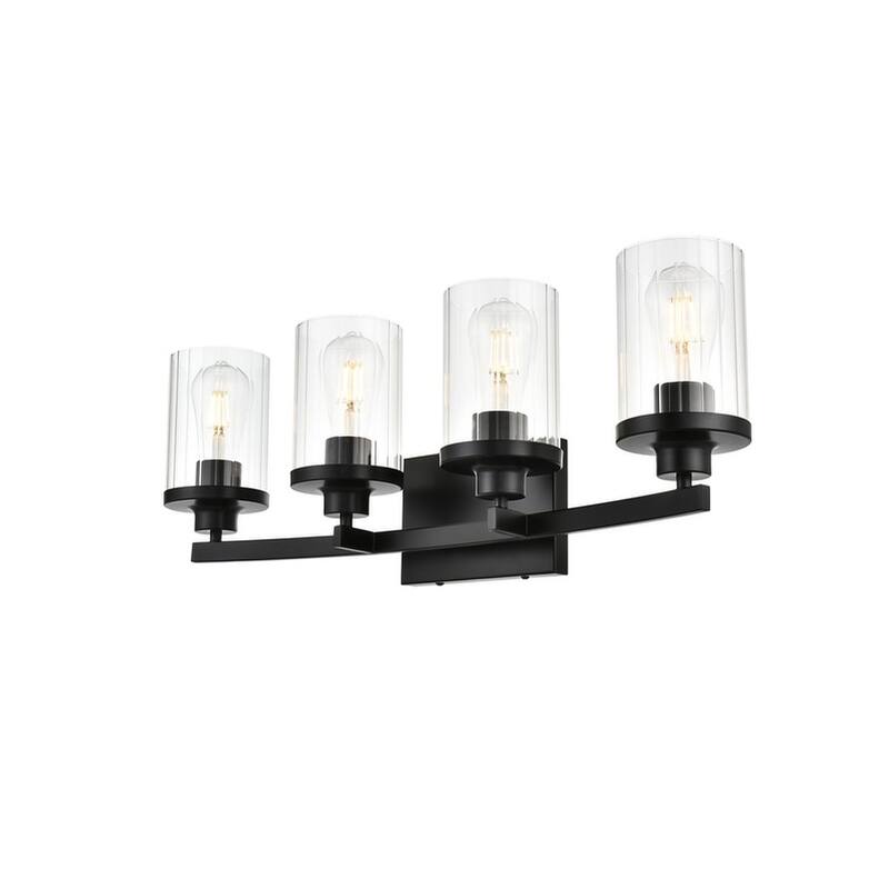 Silvia 1 Light Black and Clear Bath Sconce
