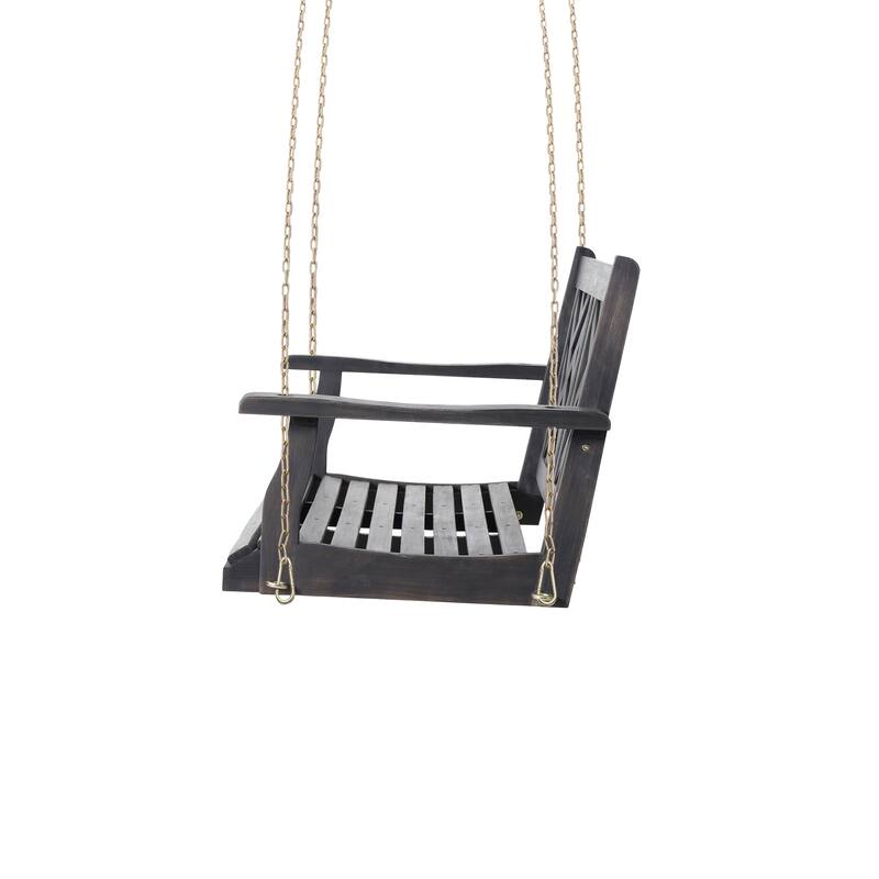Alejandro Outdoor Acacia Wood Outdoor Hanging Porch Swing by Christopher Knight Home