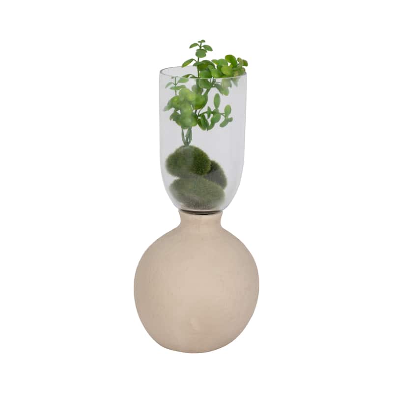 Sagebrook Home Neutral Ivory Omix Cylinder Vase