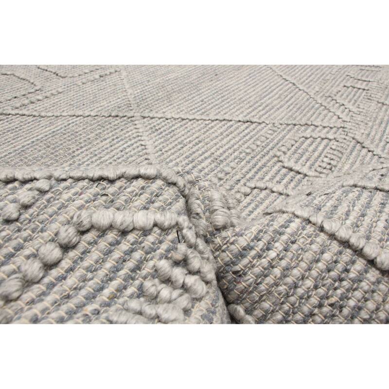 ECARPETGALLERY Braid weave Sienna Grey Wool Rug - 5'1 x 8'1