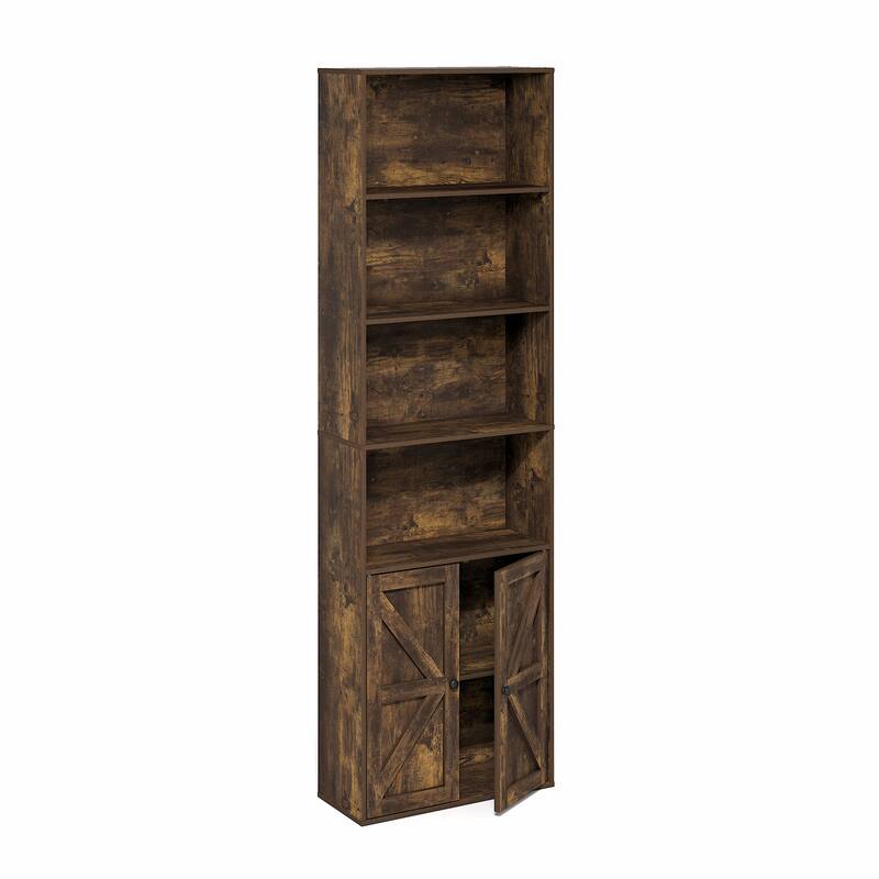 71.26 in. Tall Pine Wood 6-Shelf Bookcase