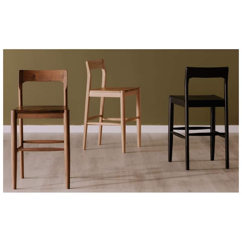 Aurelle Home Owletta Modern Solid Wood Counter Stool - 19.5"W x 38"H x 20"D