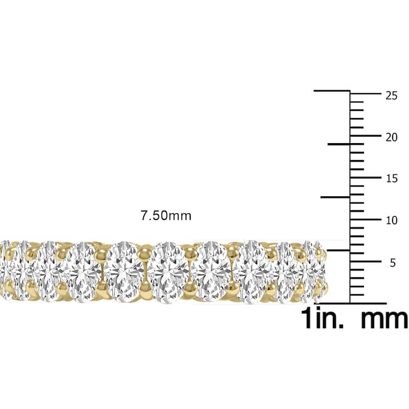 Marquee Jewels Oval Lab Grown Diamond Eternity Band in 14K Yellow Gold (10.50 Carat TW)