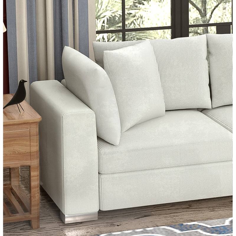 Wayna Corduroy Upholstered Modular Sofa Modern Minimalist Sofa