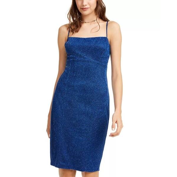 Jump Juniors' Spaghetti-Strap Glitter Dress Blue Size 1/2 - Bed Bath & Beyond