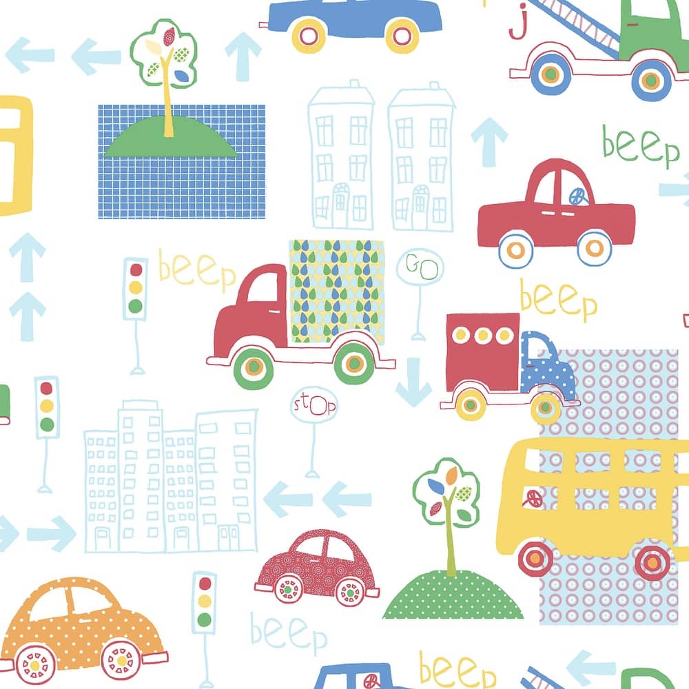 Galerie Wallcoverings Just 4 Kids 2 City Traffic Non-woven Matte Wallpaper Roll